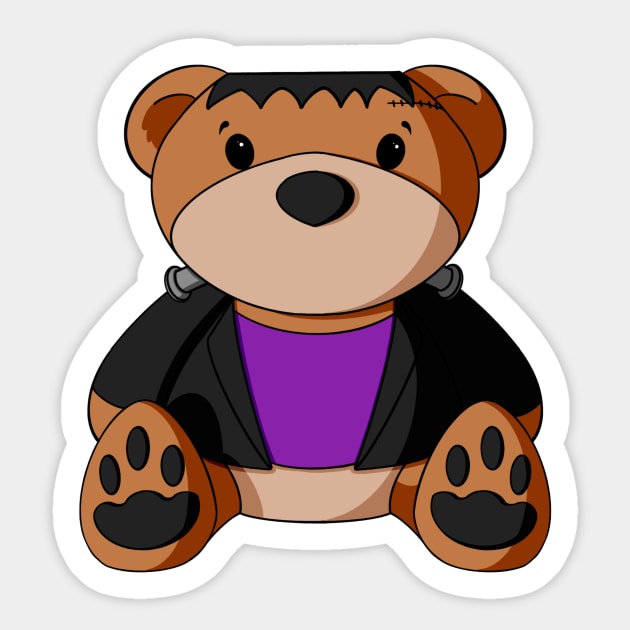 Fancy Frankenstein Teddy Bear Sticker by Alisha Ober Designs